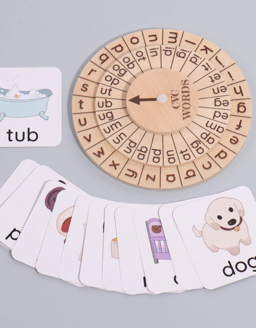 Load image into Gallery viewer, English spelling game natural phonics spinning wheel vowel recognition Montessori early education toys
