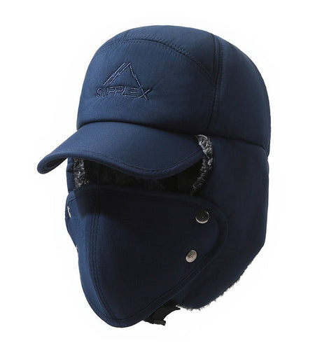 Middle aged and elderly cotton hats, outdoor ear protection cycling hats, cold proof skiing hats with fleece insulation