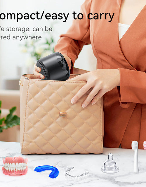 Load image into Gallery viewer, Ultrasonic cleaning machine portable and multifunctional home jewelry denture cleaner toothbrush head and tooth cover cleaner

