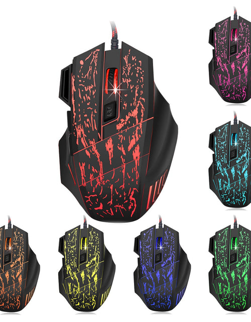 Load image into Gallery viewer, HXSJ Flow Crack Gaming Mouse Colorful Luminous MOUSE 7D Gaming Mouse
