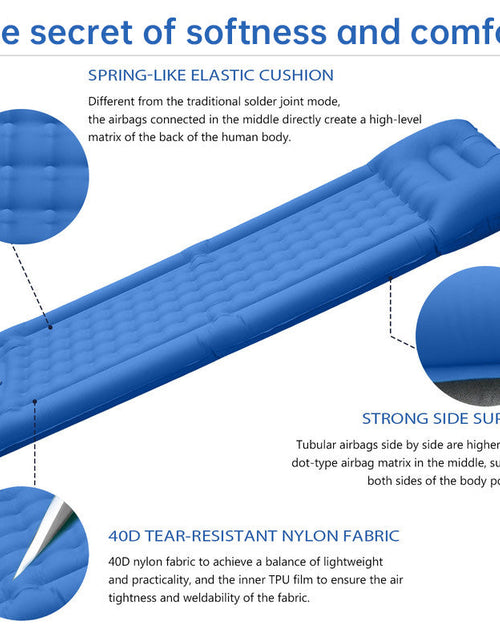 Load image into Gallery viewer, Outdoor thicken self-inflating camping mattress: ultralight, with built-in pump, ideal for travel, hiking, fishing.
