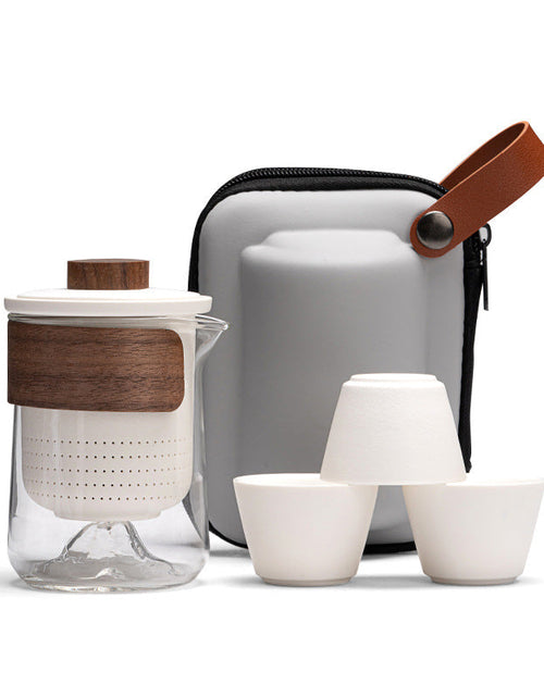 Load image into Gallery viewer, Portable Storage Travel Tea Set Small Set Simple Kung Fu Tea Set Brewing Tea Cups Outdoor Portable Guanshan Quick Cup
