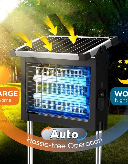 Load image into Gallery viewer, Solar Powered Bug Zapper Outdoor Zechuan Bug Zapper 4500V
