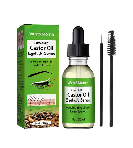 West&Month Castor Oil Mascara Mild And Easy Makeup Natural Curling Black Beautiful Non-Trace Essential Oil