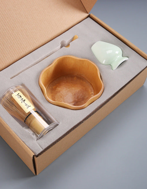 Load image into Gallery viewer, Tea Brush Matcha Brush Hyakumonari Tea Brush Stand Combination Song Dynasty Tea Ordering and Tea Playing Tools Set Japanese Gift Box
