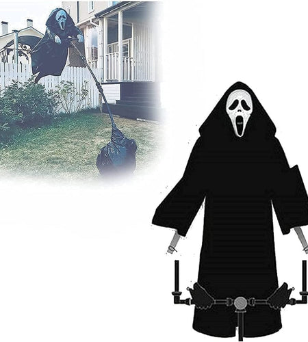 Creative Garden Ghostface Scarecrow Yard Hanging Scaring Scream Halloween Ghostface Scarecrow Decoration Repeller Bird