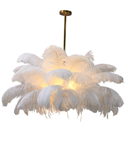 Feather lamp, living room pendant light, hall main light, modern and simple bedroom