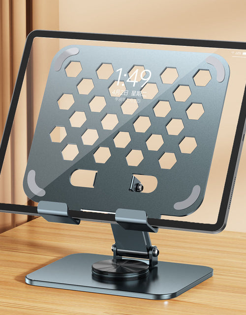 Load image into Gallery viewer, Tablet stand 360 degree rotating folding all metal live streaming learning iPad universal stand for tablets and smartphones
