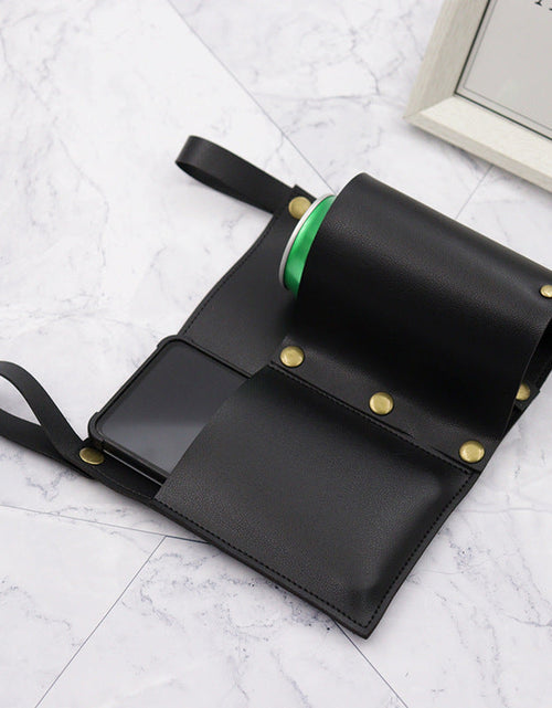 Load image into Gallery viewer, Camping chair leather storage bag mobile phone beer beverage storage bag outdoor chair side bag miscellaneous storage
