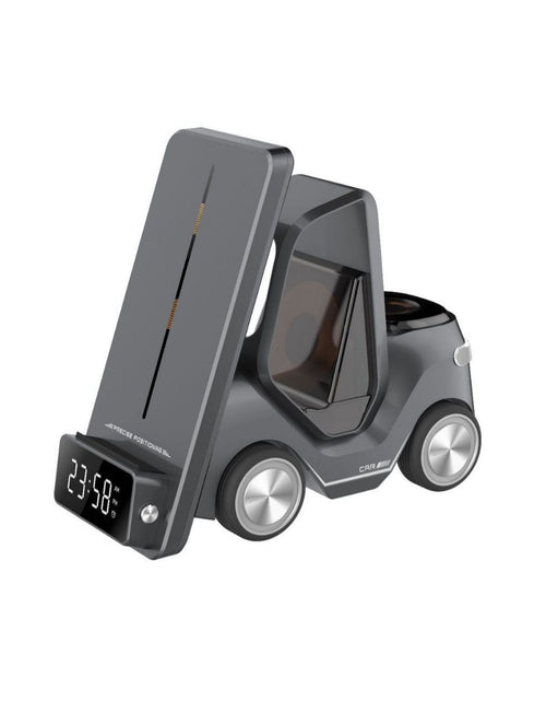 Load image into Gallery viewer, Wireless Chaarger Stand 5 In 1 Alarm Clock For IPhone 15 14 13 12 Pro Max 8 X XS XR iWatch 8 7 6 5 Airpods Fast Charging Station
