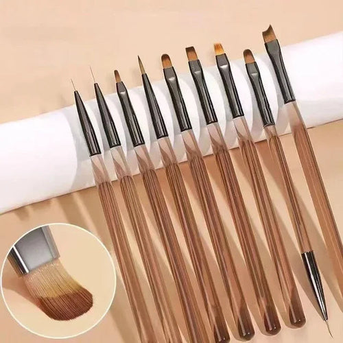 Load image into Gallery viewer, 9PCS UV Gel Nail Brush Liner DIY Painting Pen Manicure Acrylic Drawing Brush for Nail Art Design Nails Tip Display Painting Tool
