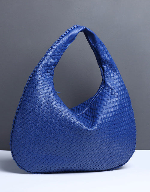 Load image into Gallery viewer, Crescent shaped women's bag hand woven hand-held dumpling bag fashionable single shoulder armpit bag
