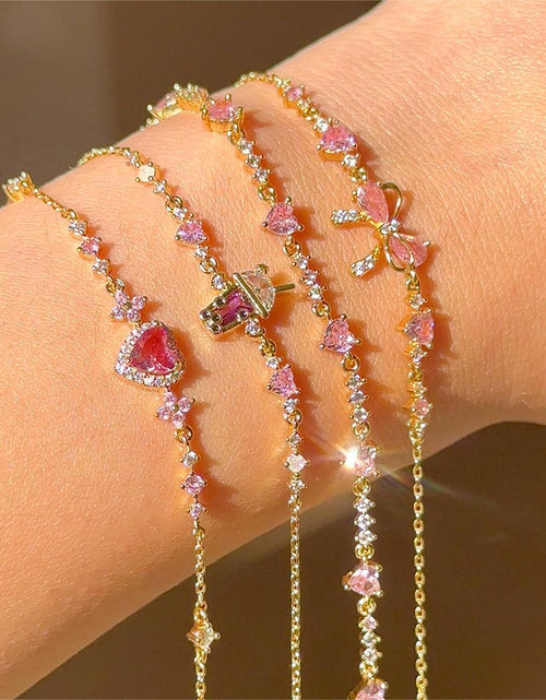 Load image into Gallery viewer, Ins Style Cute Sweet Bracelet Love Zircon Butterfly Festival Bracelet Women's Valentine's Day Gift Jewelry
