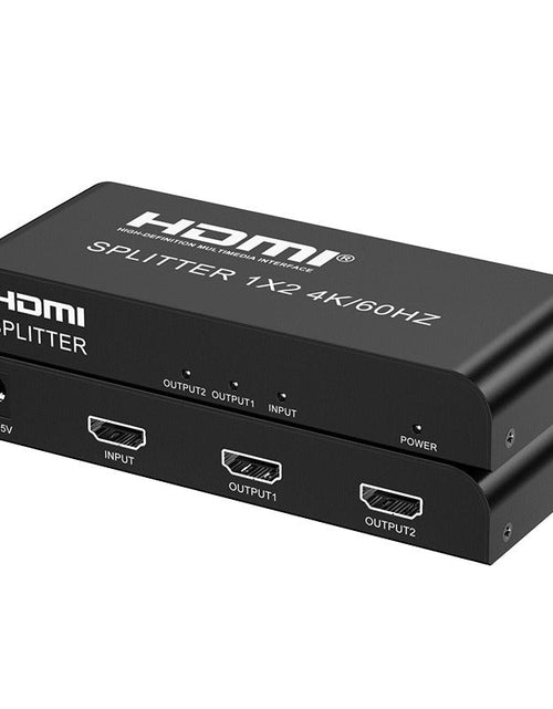 Load image into Gallery viewer, HDMI Distributor 1x2 4K60HZ Series HDMI One In Two Out Divider HD Video Same Screen Device
