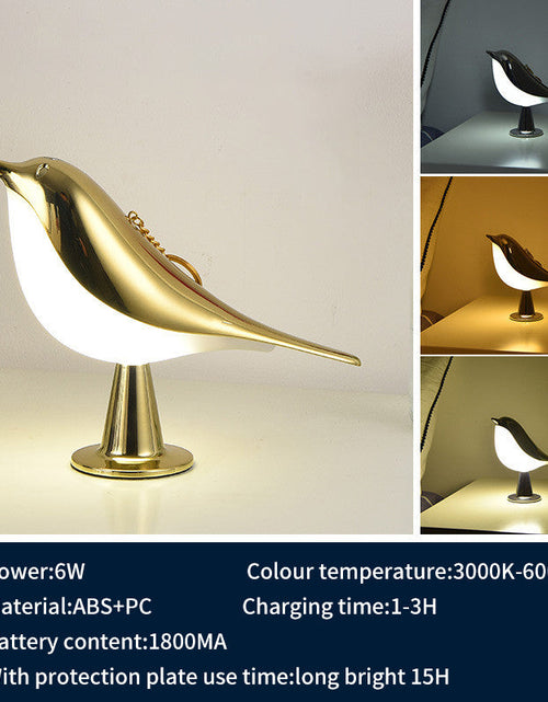 Load image into Gallery viewer, Creative Magpie Aromatherapy Lamp Car mounted Decorative Lamp Bedside Bird Night Lamp Three color Touch Charging Atmosphere Table Lamp
