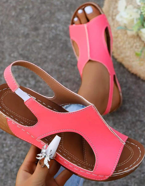 Load image into Gallery viewer, Women’s Summer Wedges – Elastic-Band Fish-Mouth Casual Sandals
