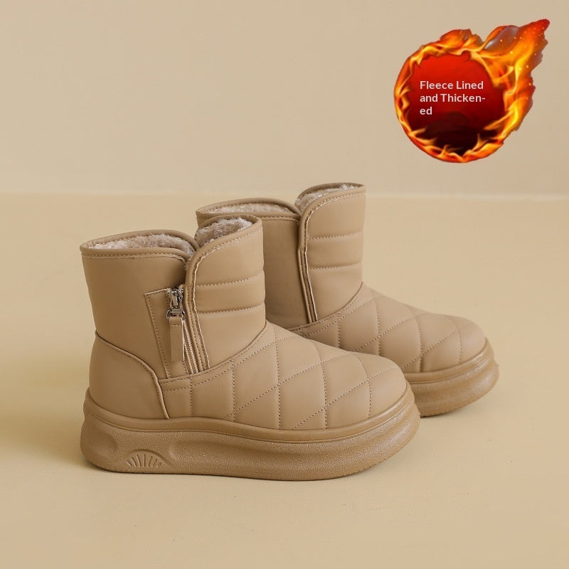 Women’s Casual Warm Fleece-Lined Snow Boots – Winter Anti-Slip Ankle Boots