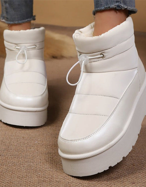 Load image into Gallery viewer, Women’s Fleece-Lined Short Boots – Warm Cotton Lined Winter Ankle Boots
