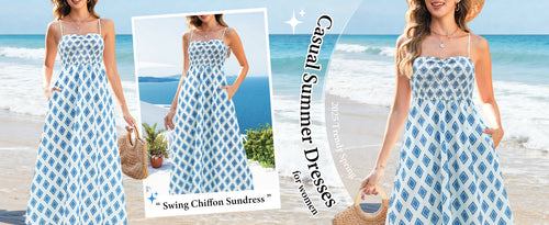 Load image into Gallery viewer, Gardenwed Women's Floral Print Maxi Dress Spaghetti Strap Blue Rhombic Size M
