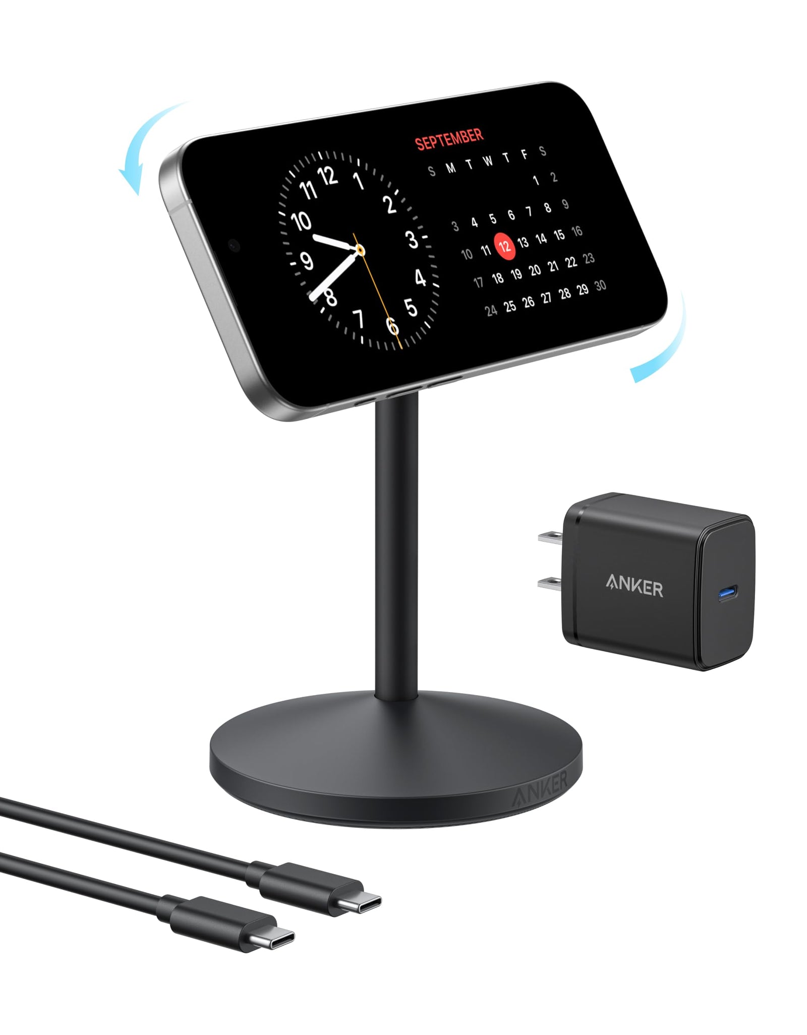 Anker MagGo Wireless Charger (Stand) with Adapter and Cable BOA