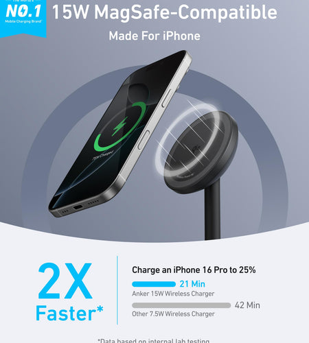 Anker MagGo Wireless Charger (Stand) with Adapter and Cable BOA