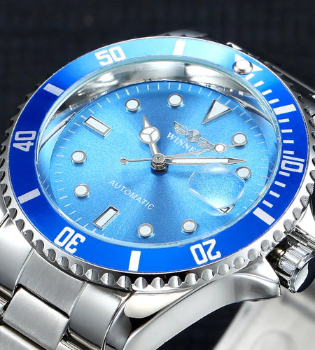 Winner Top Brand Luxury Blue Men Watch Automatic Skeleton Mechanical Wristwatch Male Man Watches Hour Relogio Masculino