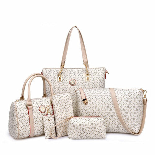 Load image into Gallery viewer, 6 pcs lady set bag Women handbag with shoulder bag+Totes+clutch+key holder
