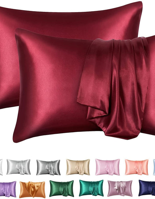 Load image into Gallery viewer, Simulation silk solid color polyester pillowcase envelope pillow pillow cases pillow pair multi-color
