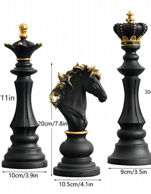 Load image into Gallery viewer, Chess resin ornaments wine cabinets kings queens warhorses chess pieces chessboards home decor
