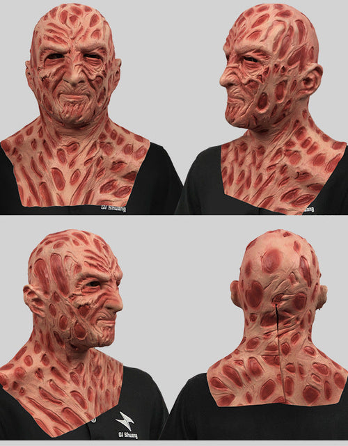 Load image into Gallery viewer, Freddy horror mask, full face headgear, makeup ball, scary demon, funny face, Halloween party, parody props
