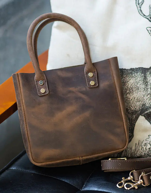 Load image into Gallery viewer, Handmade Soft Leather Commuter Shoulder Bag
