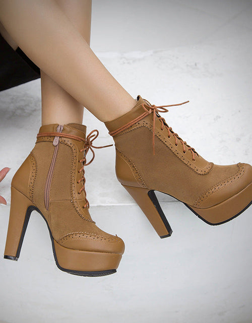 Load image into Gallery viewer, Women’s High Heel Martin Boots
