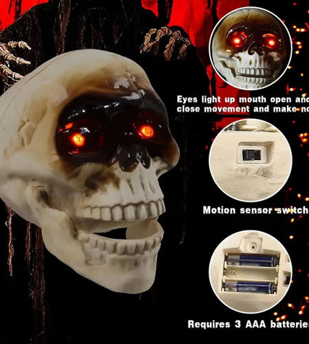 Spooky Skull Heads Halloween Decor Skull Heads With Motion Sensor Halloween Decorations Scary Sound Spooky Decoration
