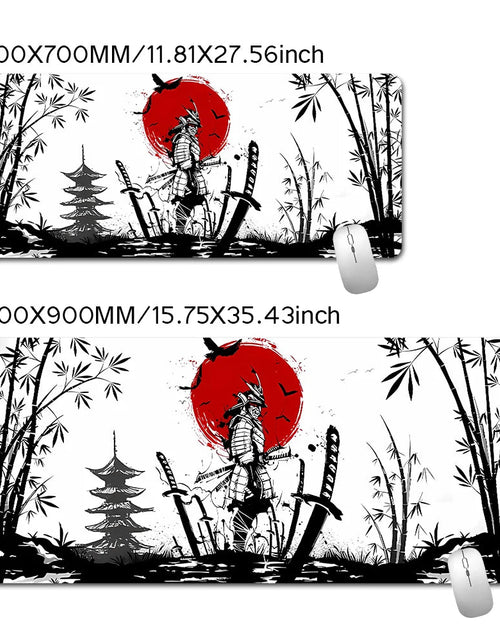 Load image into Gallery viewer, Samurai Warrior Mouse Pad Gamer Computer Accessories Keyboard Table Mat Black Mousepad Company Gaming Laptop Desk Accessory Pc
