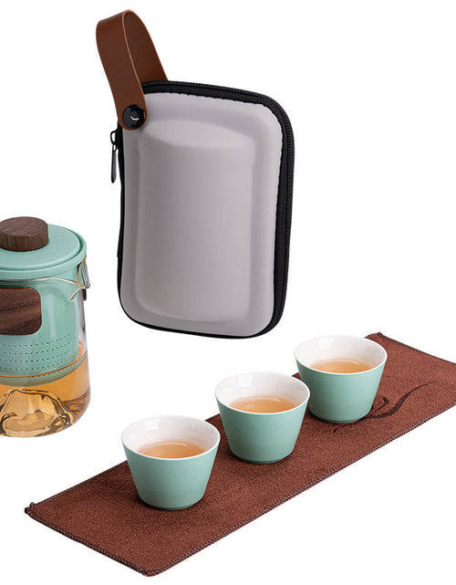 Load image into Gallery viewer, Portable Storage Travel Tea Set Small Set Simple Kung Fu Tea Set Brewing Tea Cups Outdoor Portable Guanshan Quick Cup

