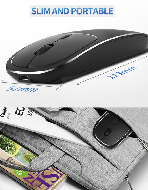 Load image into Gallery viewer, Aluminum alloy dual-mode wireless Bluetooth mouse rechargeable silent infinite computer accessories
