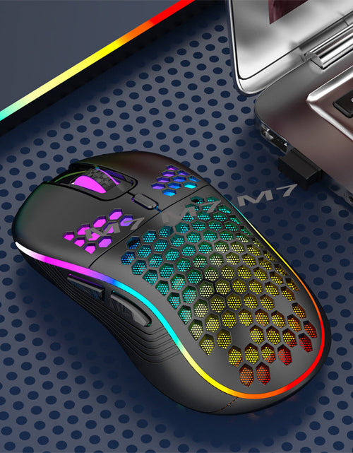 Load image into Gallery viewer, 2.4G Wireless Cave Mouse Lightweight Gaming Mouse with Luminous 7 Color Breathing Light Computer Accessories

