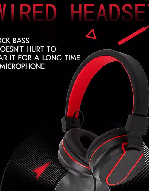 Load image into Gallery viewer, Head mounted wired earphones for e-sports, chicken eating, with microphone for phone and computer calls, universal earphones for gaming

