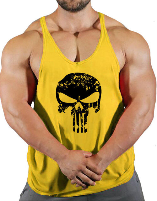 Load image into Gallery viewer, Fitness vest men's loose sleeveless T-shirt sports clothes camisole sports training top
