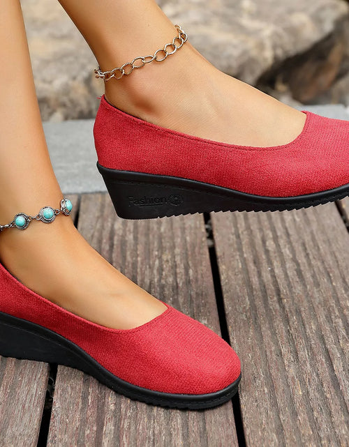 Load image into Gallery viewer, Wedge Heel Slip-On Loafers
