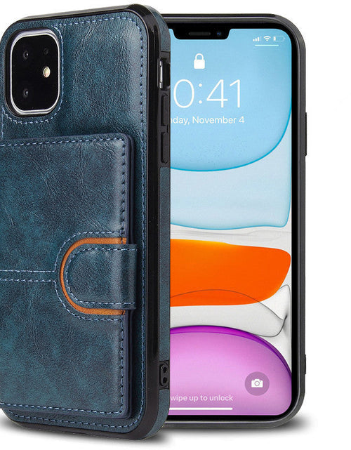 Load image into Gallery viewer, Suitable for iPhone 13 wallet phone case, iPhone 13 Promax card insertion leather case, Apple 11 anti drop phone case
