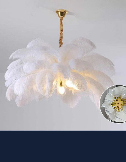 Load image into Gallery viewer, Feather lamp, living room pendant light, hall main light, modern and simple bedroom
