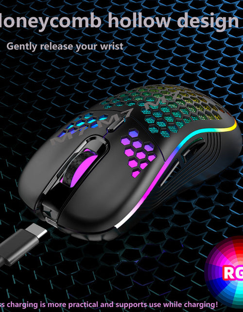 Load image into Gallery viewer, 2.4G Wireless Cave Mouse Lightweight Gaming Mouse with Luminous 7 Color Breathing Light Computer Accessories
