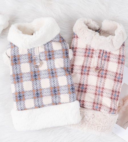 Dog clothing with warmth and plush that can be pulled vest teddy bear small dog cat pet clothing