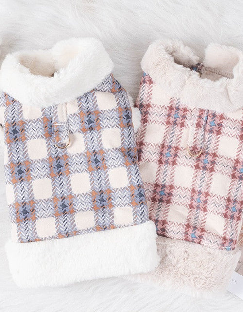Load image into Gallery viewer, Dog clothing with warmth and plush that can be pulled vest teddy bear small dog cat pet clothing
