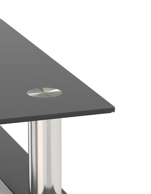 Load image into Gallery viewer, Set of 2, Modern Tempered Glass Tea Table Coffee Table End Table, Square Table for Living Room, Black
