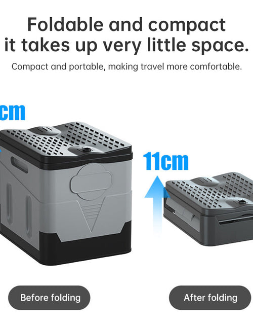 Load image into Gallery viewer, Portable folding camping toilet: adult/child use, self-contained, with lid and seat.
