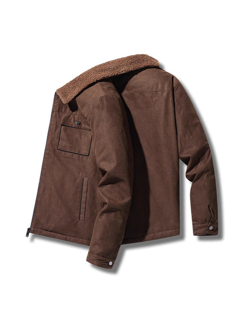 Load image into Gallery viewer, Suede and Velvet Thick Jacket for Middle aged and Elderly Men
