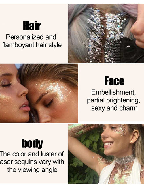 Load image into Gallery viewer, EELHOE Shining Body Skin Gel (Silver) Makeup Fish Scale Sequin Gel Sequin Stage Performance Makeup Props Eyeshadow
