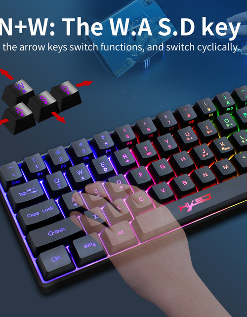 Load image into Gallery viewer, 61 key keyboard Bluetooth the third mock examination 2.4G wireless keyboard RGB backlight tablet phone mini keypad
